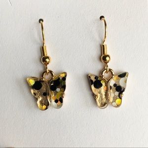 Polka Dot Butterfly Earrings